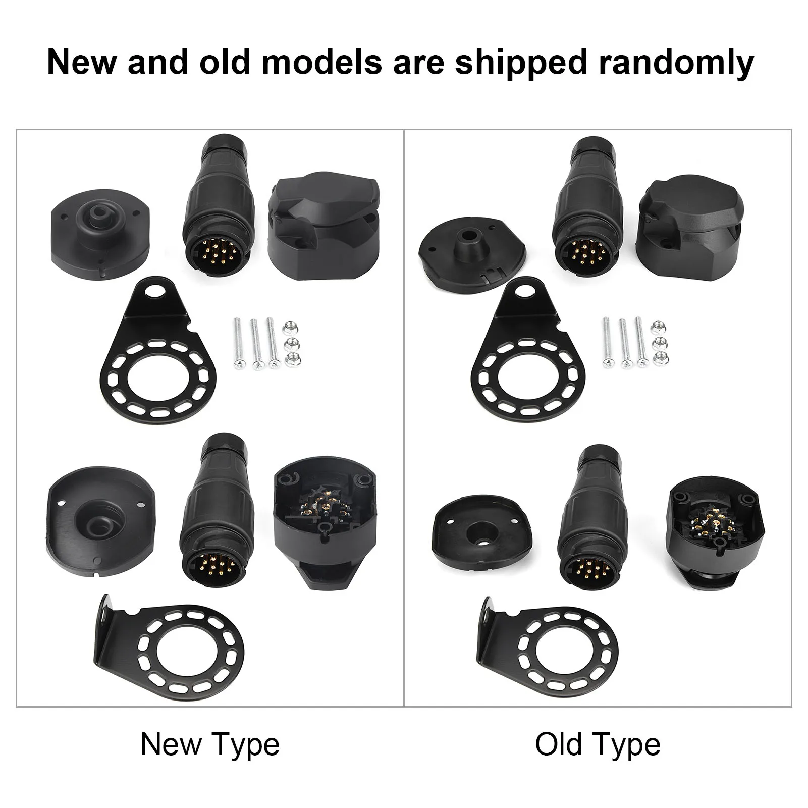 12V 13Pin Trailer Plug Socket Connector Adapter Bracket for Trailer Caravan Towing Towbar Trailer Socket