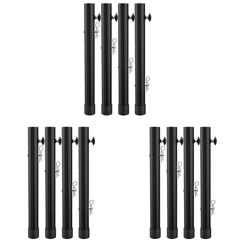 A88E-Table Leg Extenders For Folding Tables Straight/Bent Leg, Folding Table Leg Extensions, Heights Adjustable Risers 12PCS