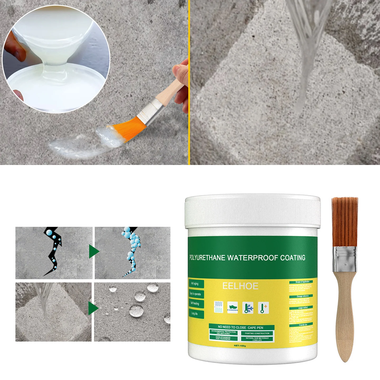 Transparent Wall Binding Repair Glue Super Strong Invisible Effective Repair Agent for Tiles Bricks Concrete Wood