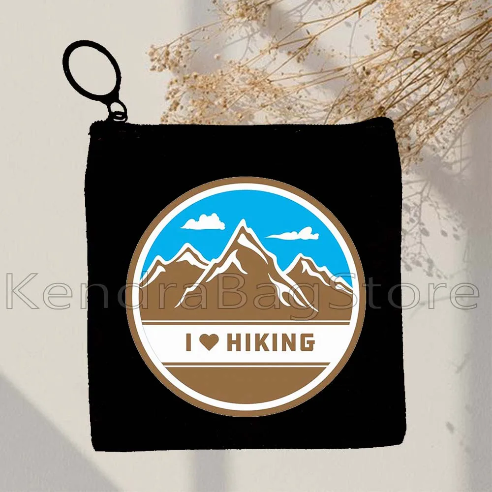 Love Outdoor Hike More Worry Less Hiking Boot Take a Hike Forrest Gifts Canvas Bag Coin Purse Square Key Card Bag Wallet Pouch