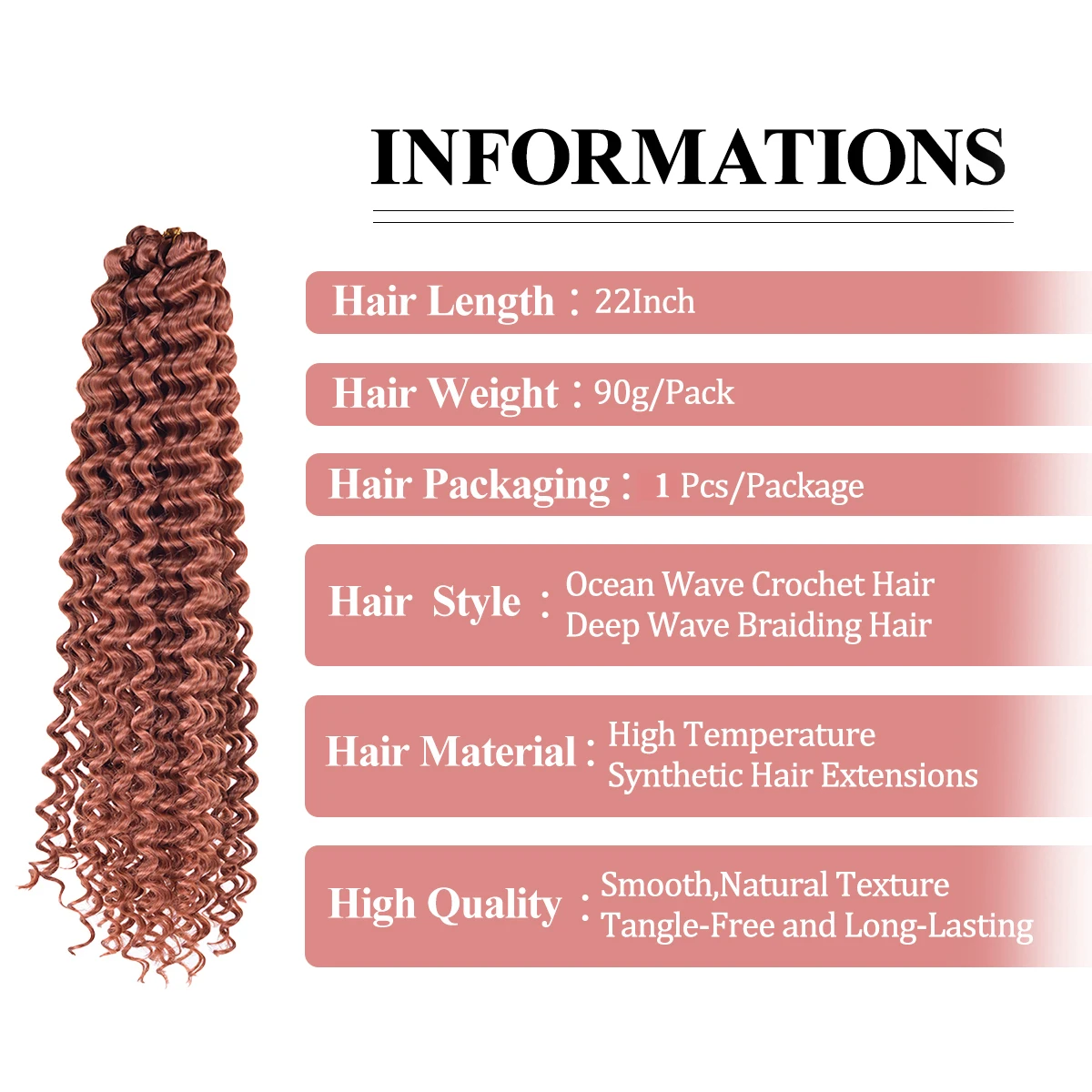 Deep Wavy Twist Crochet Hair Synthetic Afro Curly Hair Crochet Braids High Temperature Fiber Water Wave Braiding Hair Extension