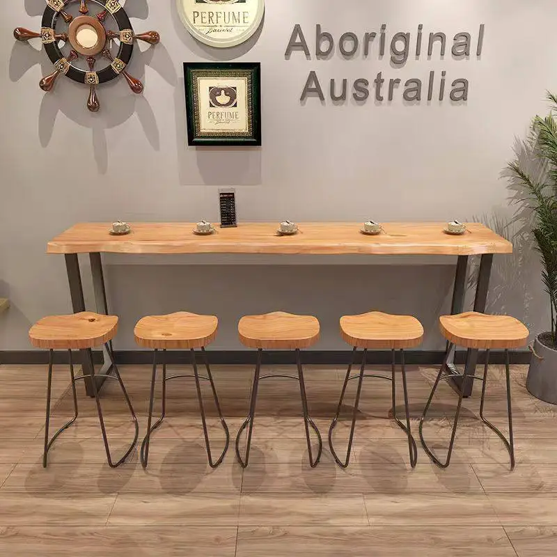 

Стол-консоль из цельного массива дерева, без швов, длинный узкий, пристенный, для дома, балкона, кафе и бара, мебель JT40