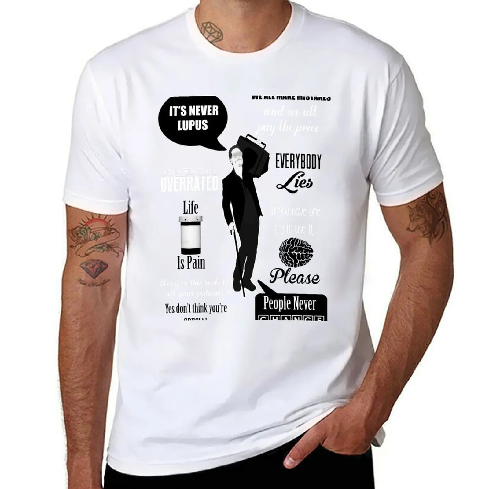 

Dr House Montage T-Shirt t shirts for man slim fit cotton t shirts high quality T-Shirt