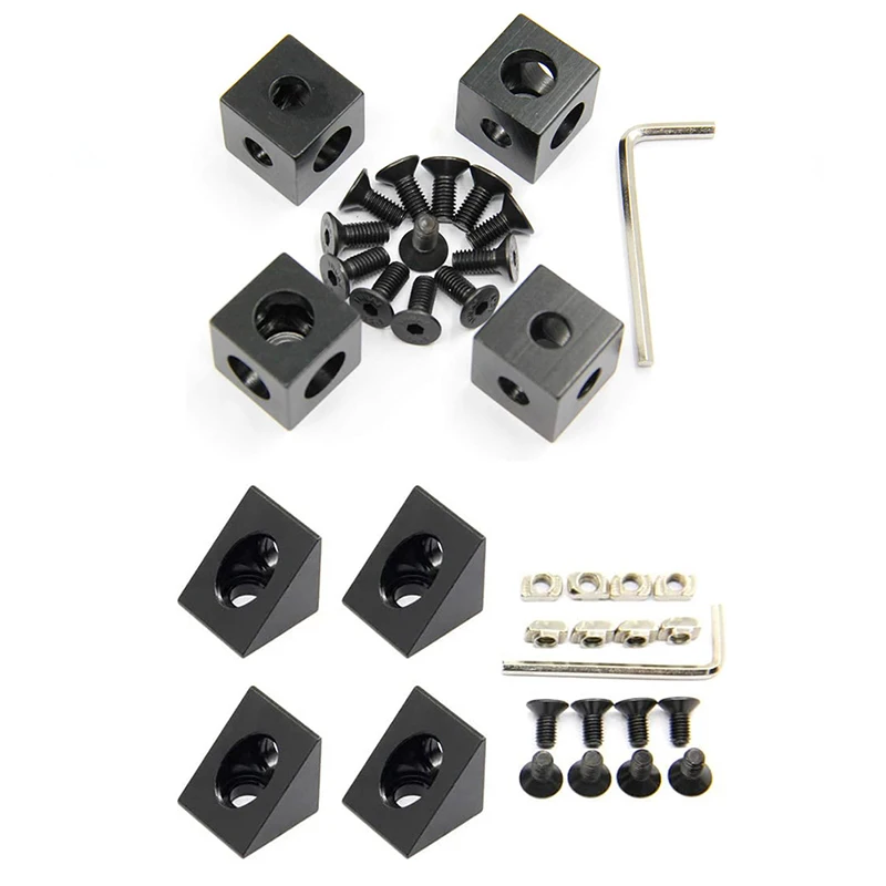 

10pcs/lot 2020 Aluminum Block Cube Prism Connector Wheel Regulator Corner V-slot Three Way Connector 90 degree Angle