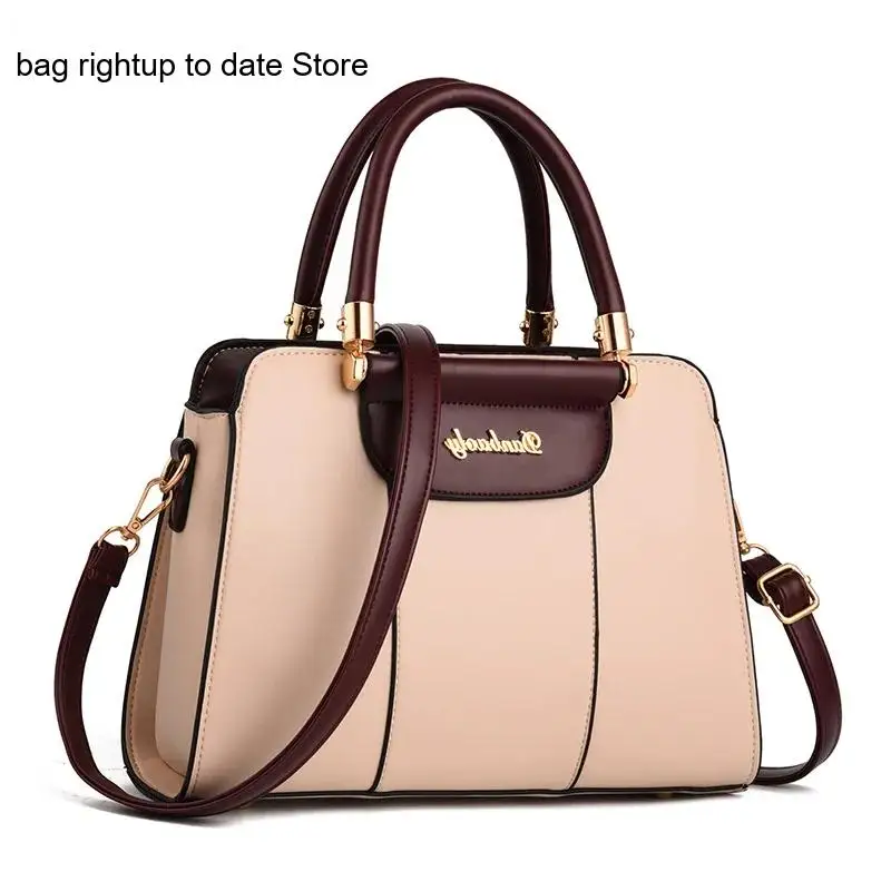 Contrast Color Simple Temperament Elegant Commuting Large Capacity Single Shoulder Crossbody Handbag Bag for Women