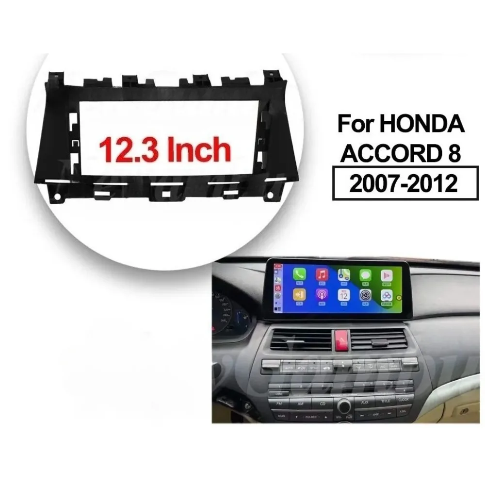 

Car Radio Frame For 2007-2012 HONDA ACCORD 12.3''Audio Android Player Fascia Dash Mount Trim Kit Stereo Panel Durable Structure