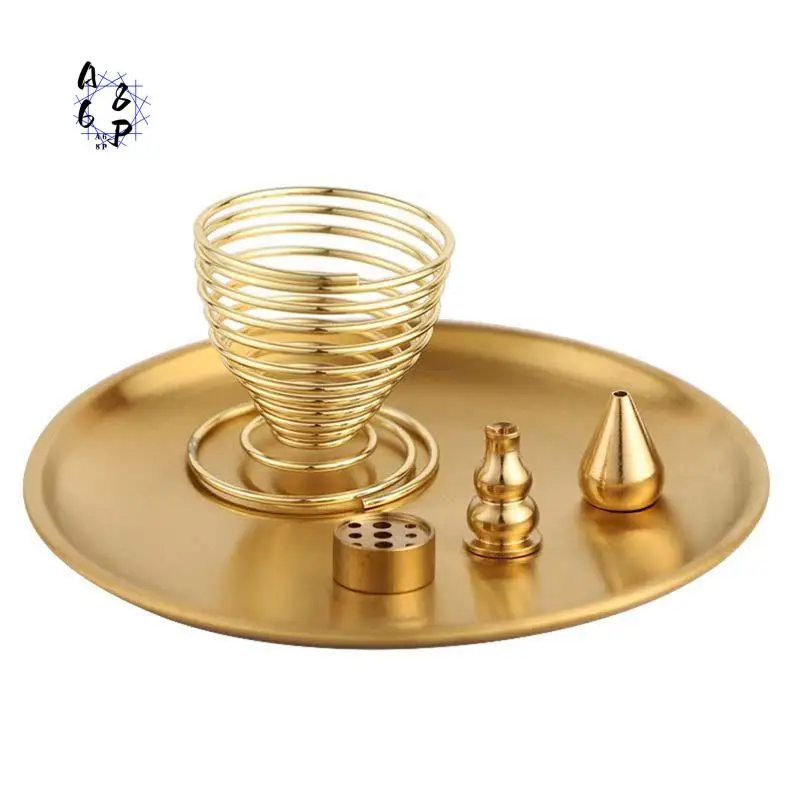 Brûleur A68P-5Pcs, porte-encens pour cônes d'encens, attrape-cendres en laiton pour salle de méditation et de yoga