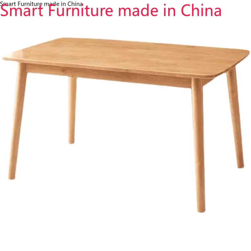 All solid wood dining table and chair combination, Nordic log small unit restaurant table, household one table, four chairs,