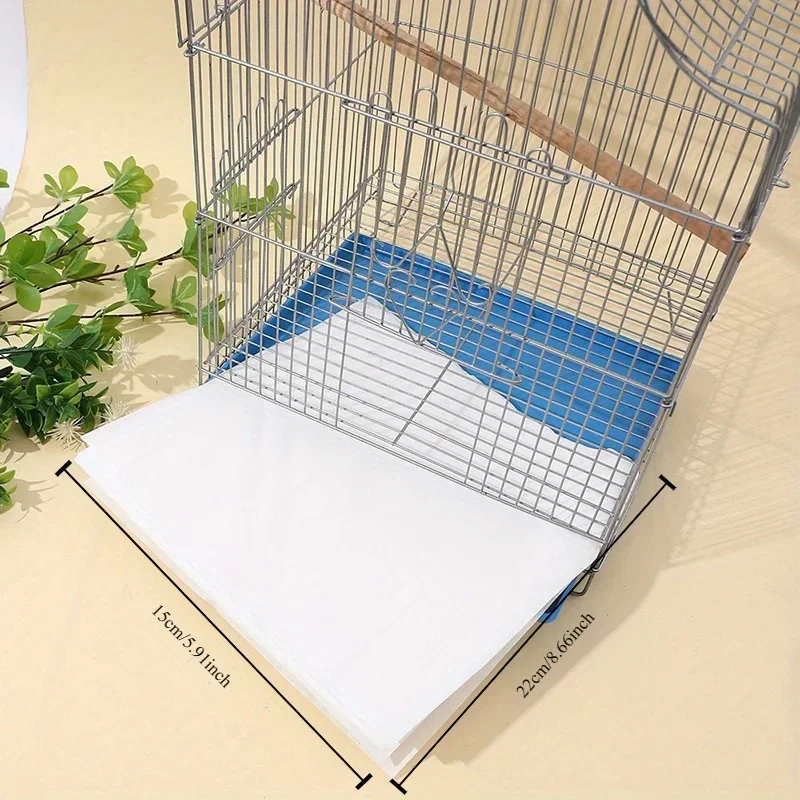 100PCS Disposable Bird Cage Pad Paper, Absorbent Non-woven Fabric, Parrot Cage Pad Paper, Chassis, Bird Manure Cleaning Pad Pape