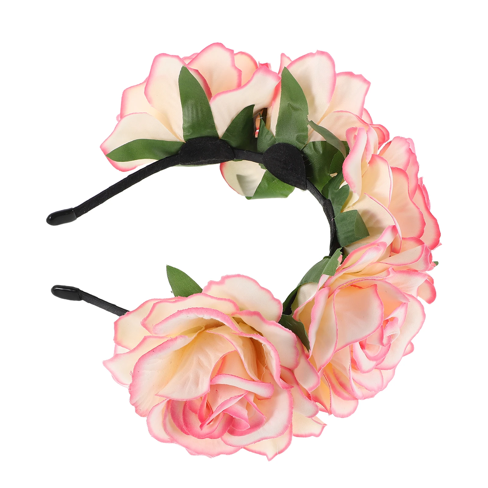 

Rose Flowers Crown Headband Artificial Floral Hair Band Wedding Bridal Headpiece Festival Party Accessory Girls Women
