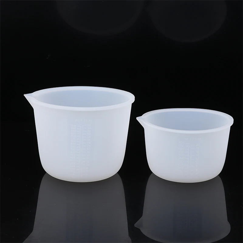 600/1000ml Reusable Silicone Measuring Cup With Scale Food Grade Durable Non-stick DIY Epoxy Resin Jewelry Making Tools