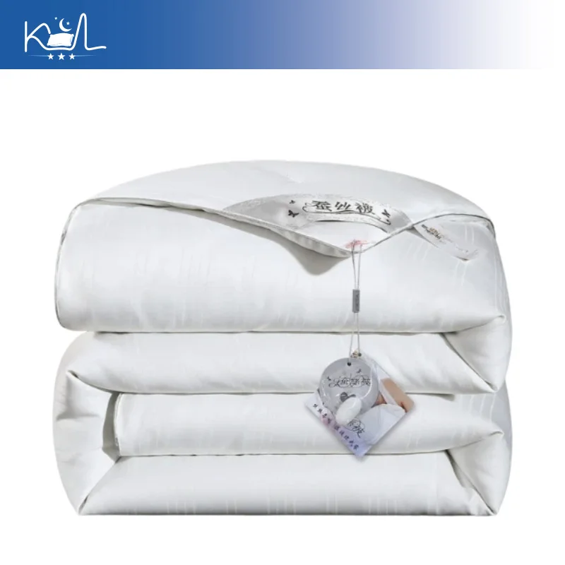 100% Mulberry Silk Quilt All Season, Thick Warm Winter Comforter & Lightweight Summer Blanket, Soft Breathable Bedding