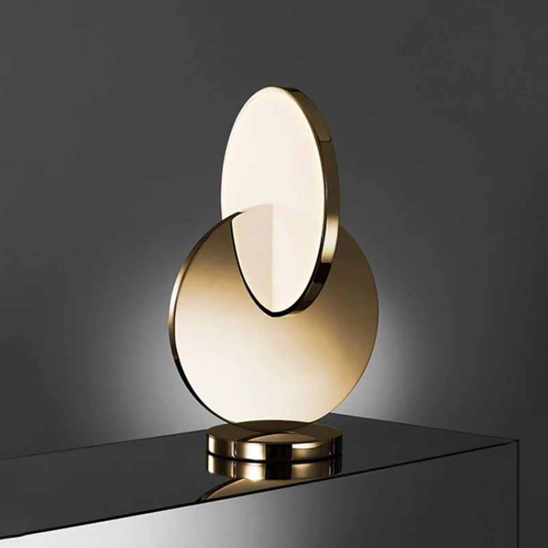 Modern Simple Round Table Light Bedroom Bedside Lamp Study Desk Stainless Steel Acrylic LED Desk Lamp Fixture Indoor Decor