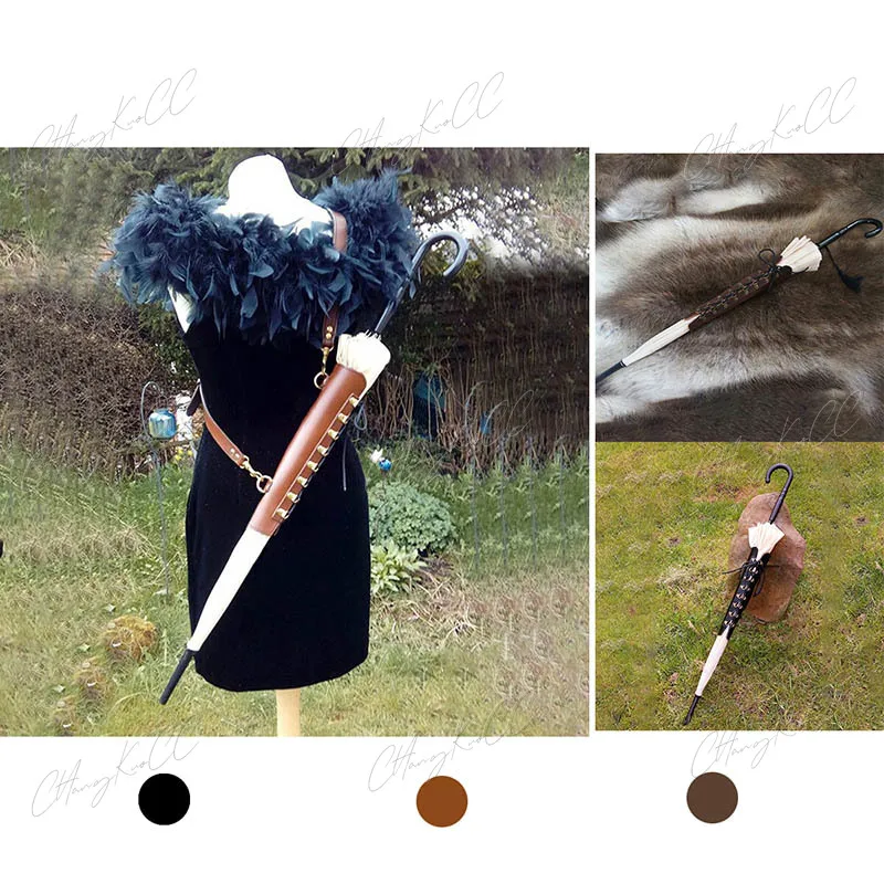 Mittelalter liche Lolita Regenschirm scheide verstellbare Abdeckung Riemen Holster Renaissance Festival Männer Frauen Pu Larp Cosplay Zubehör Requisiten