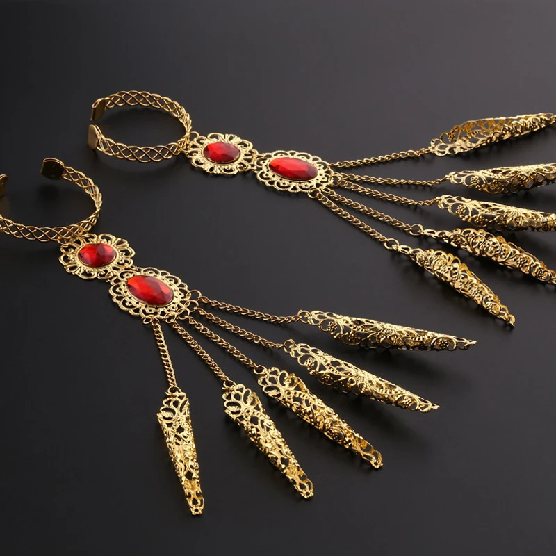 Belly Dance Accessories Indian Jewelry for women Traditional Hindu Jewelry Oriental Dancer Jewelry Headdress Bracelet Nail Sets