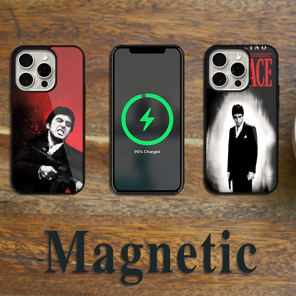 Crime S-Scarface Thriller Phone Case Magsafe Magnetic For iPhone 11 12 13 14 15 Pro Max Plus Wireless Charging