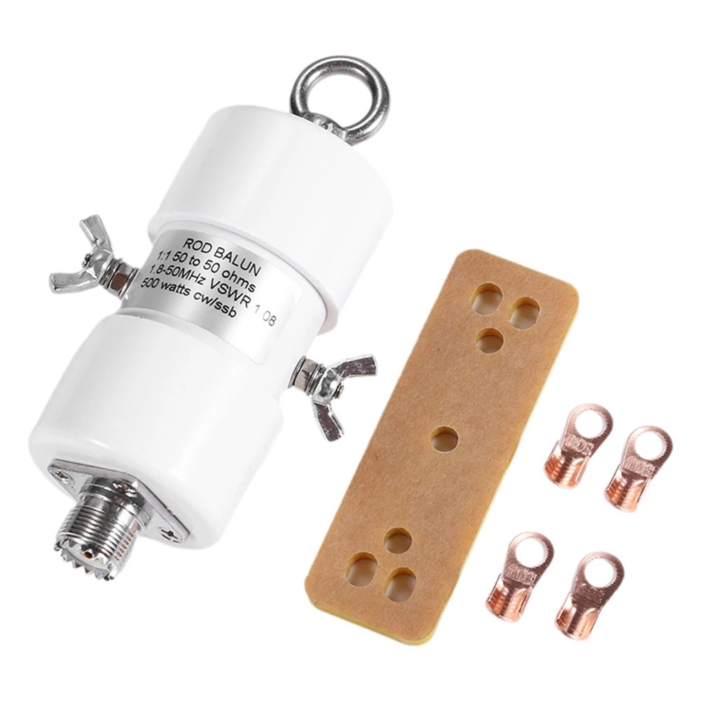 Uniwersalny balun napięciowy B48A 1:1 do anten krótkofalowych 1-50 MHz, moc ciągła 500 W do radia FM krótkofalowego.