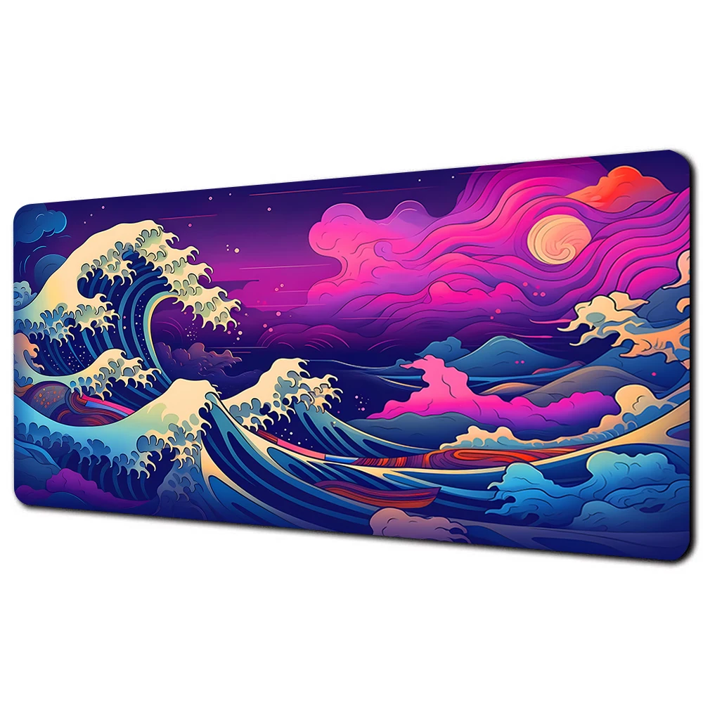 Large Mousepad Japan Great Wave Mousepads Keyboard Mat Deskpad Pc HD Deskmat Company Mouse Pad Color Non-slip Mouse Mat 90x40cm