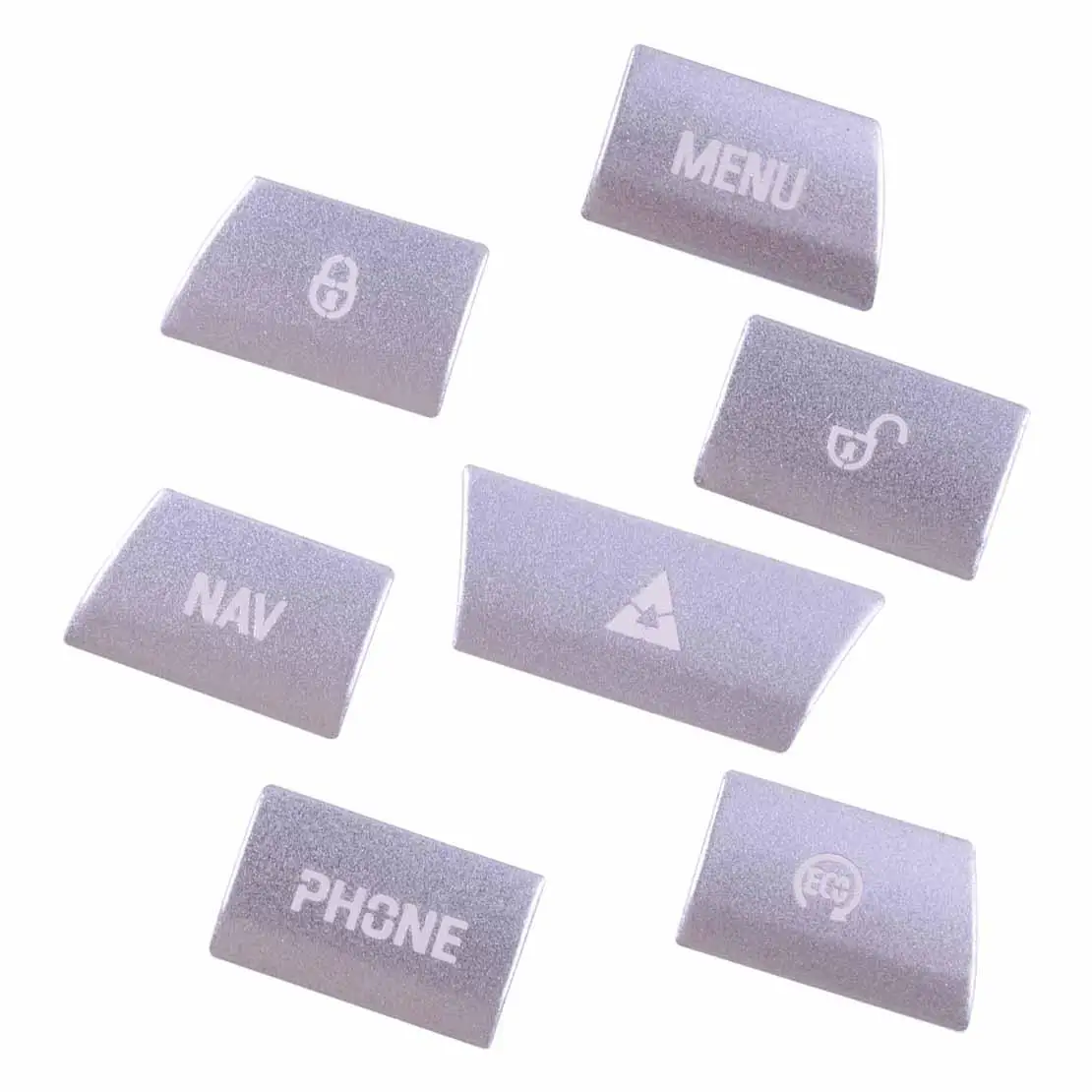 7Pcs Silver Aluminum Alloy Car Center Multimedia Button Sticker Cover Trim Fit for Jaguar XF 2012 2013 2014 2015