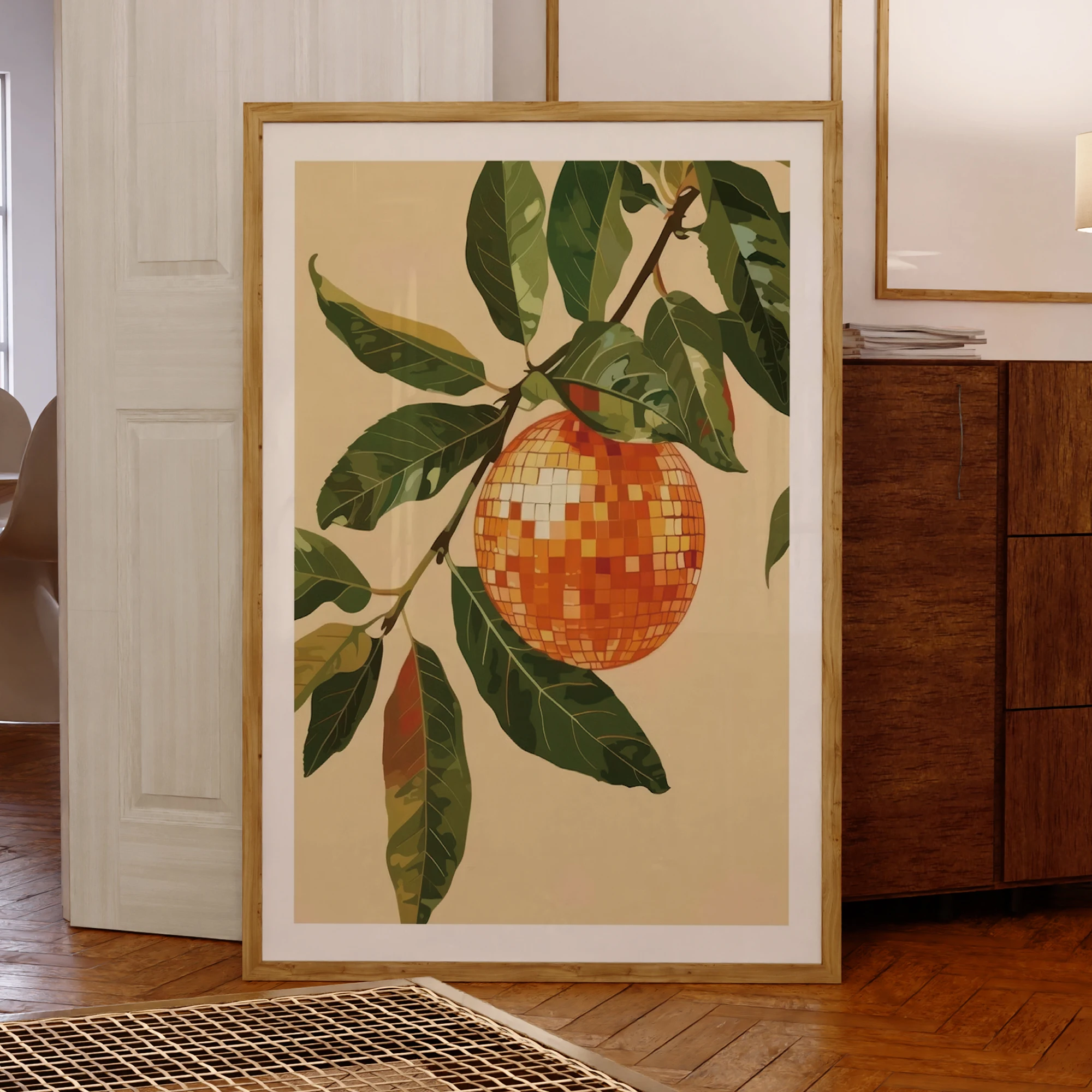 Orange Disco Ball Orange Wand Kunstdrucke Leinwand Malerei Poster Bild für Wohnzimmer Home Decor