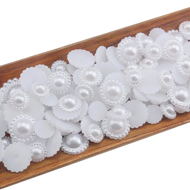 100Pcs 0.9-1.78cm/Optional Half Round Acrylic Imitation Pearl Flatback Loose Beads Jewelry Making Diy Clothing Crafts Accessory