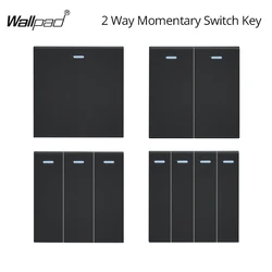 Wallpad 1 2 3 4 Gang 1 2 Way Reset Switch Momentary Contact Doorbell Pulse 12V 24V 110V-240V DIY Key for Module Only 52*52mm