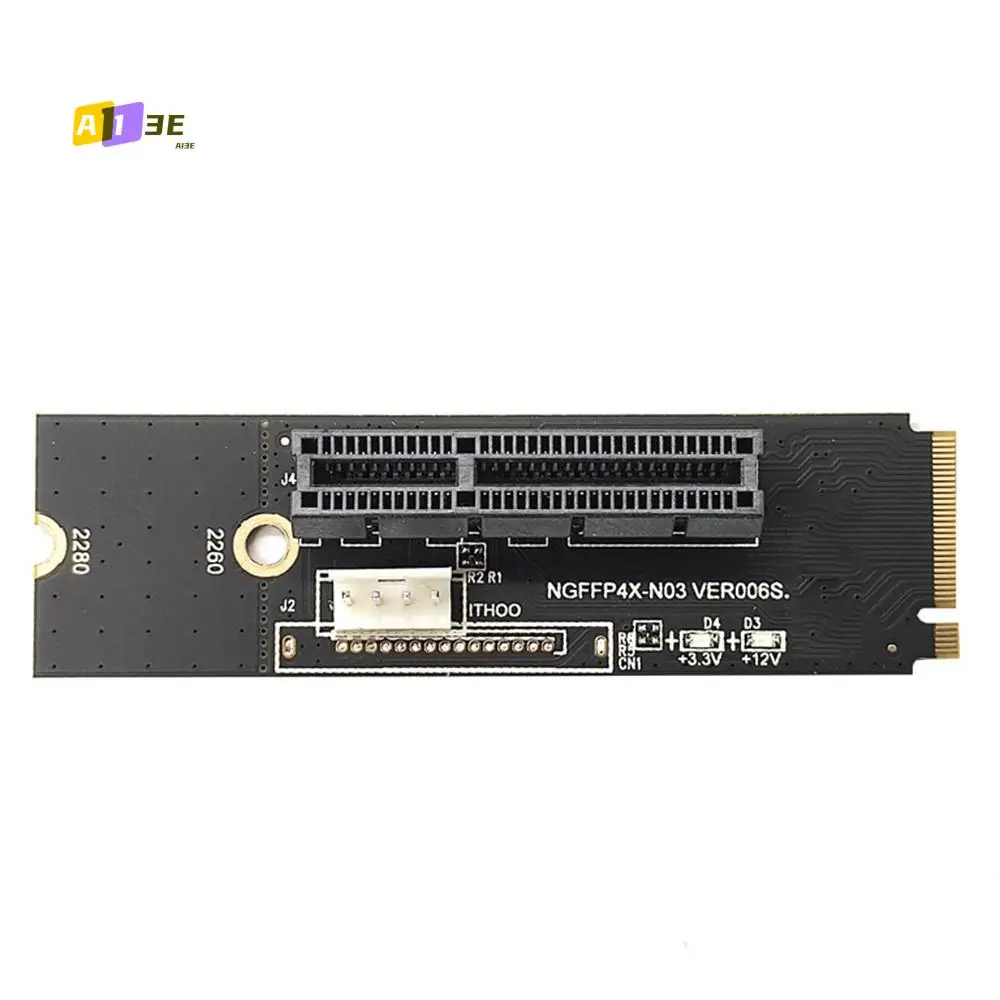 

A13E-NGFF M2 To PCI-E 4X X1 Slot Riser Card M2 Key M To PCI Express X4 Adapter With LED Indicator For Miner Mining