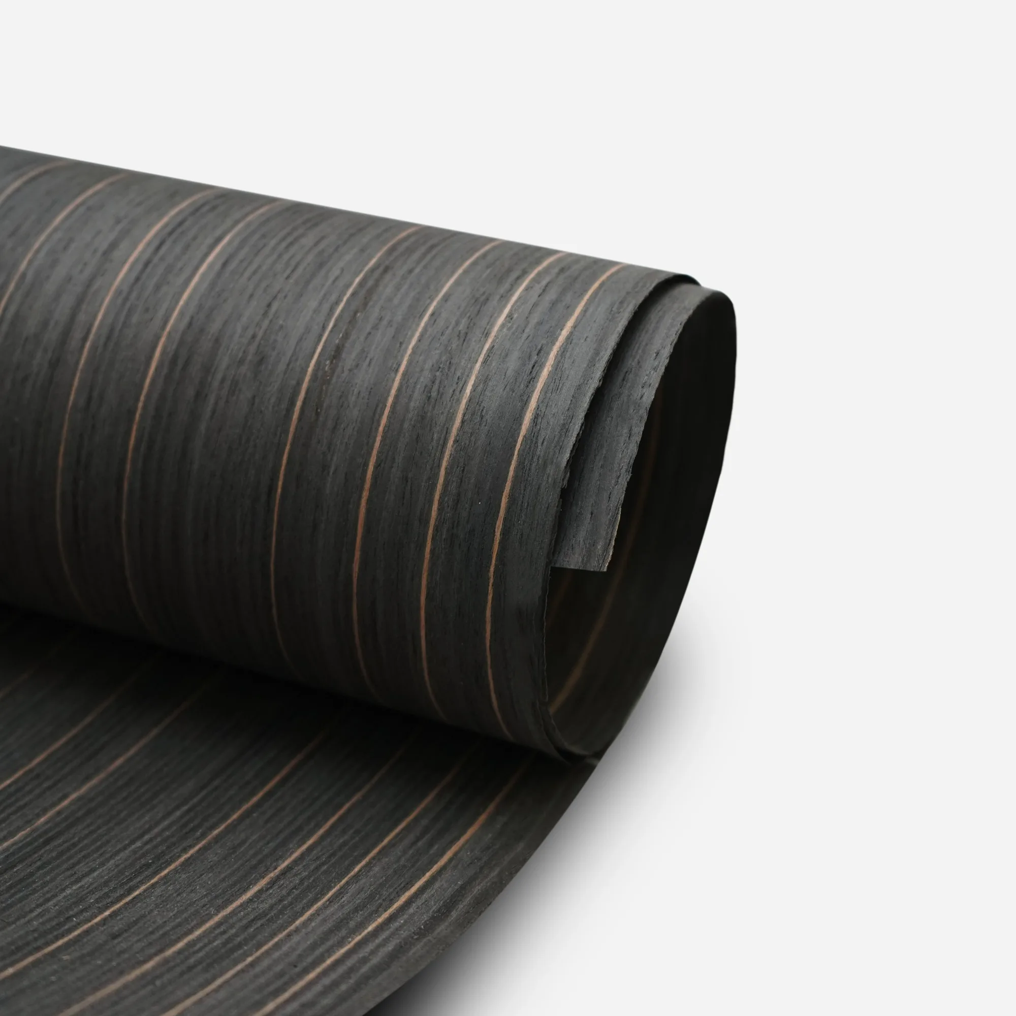 58x250cm Amara Ebony Engineered Wood Veneer, Reconstituted Fleece Backed Composite Wood Veneer Sheet for Furniture Renovation