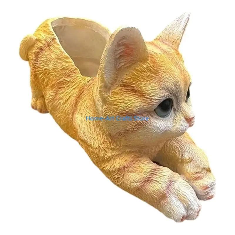 Y3NA Resin Kitten Fleshy Plant Flower Pot for Home Green Plant Potted Plant Personality Creative Resin Ornaments Home