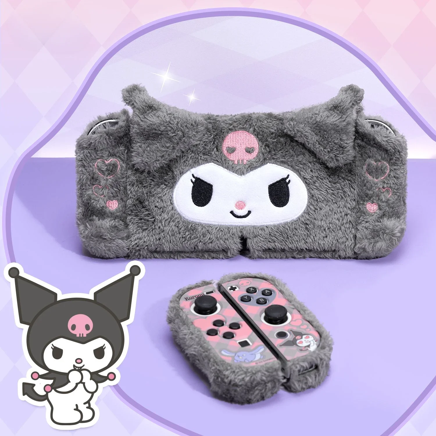 Sanrio Kulomi Switch Protective Case Plush Soft Case Split All-Covered Drop-Resistant OLED Accessories