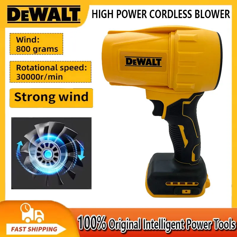 

Бесщеточный воздуходувка Dewalt 30000 об/мин, беспроводной турбовентилятор, ручной жестокий вентилятор, сушилка, 20 В, перезаряжаемый инструмент для выдувания пыли