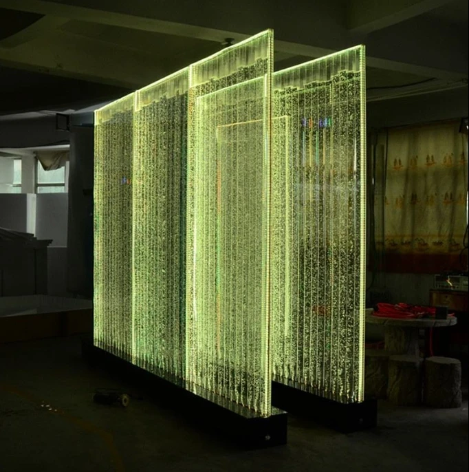 Customization.LED Large Acrylic Screen Water Curtain Wall Water Bubble Wall Creative Fish tank Can Be Customized