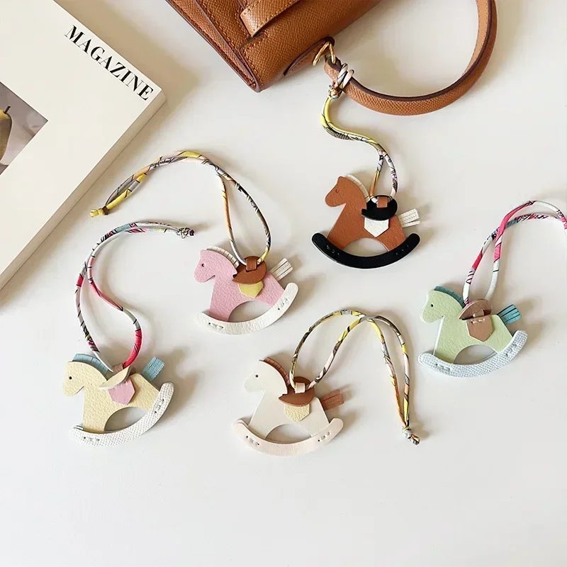 Sheepskin Hand Sewn Pony Keychain Car Rearview Mirror Bag Rocking Fun Hanging Decoration Three-dimensional Ornament Gifts