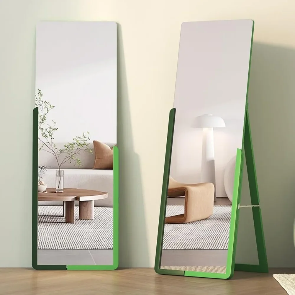 

Big Mirror Full Body Simple Modern Full Size Mirror With Half Wood Frame Light Dark Green Bedroom Floor Mirrors Length Led Room