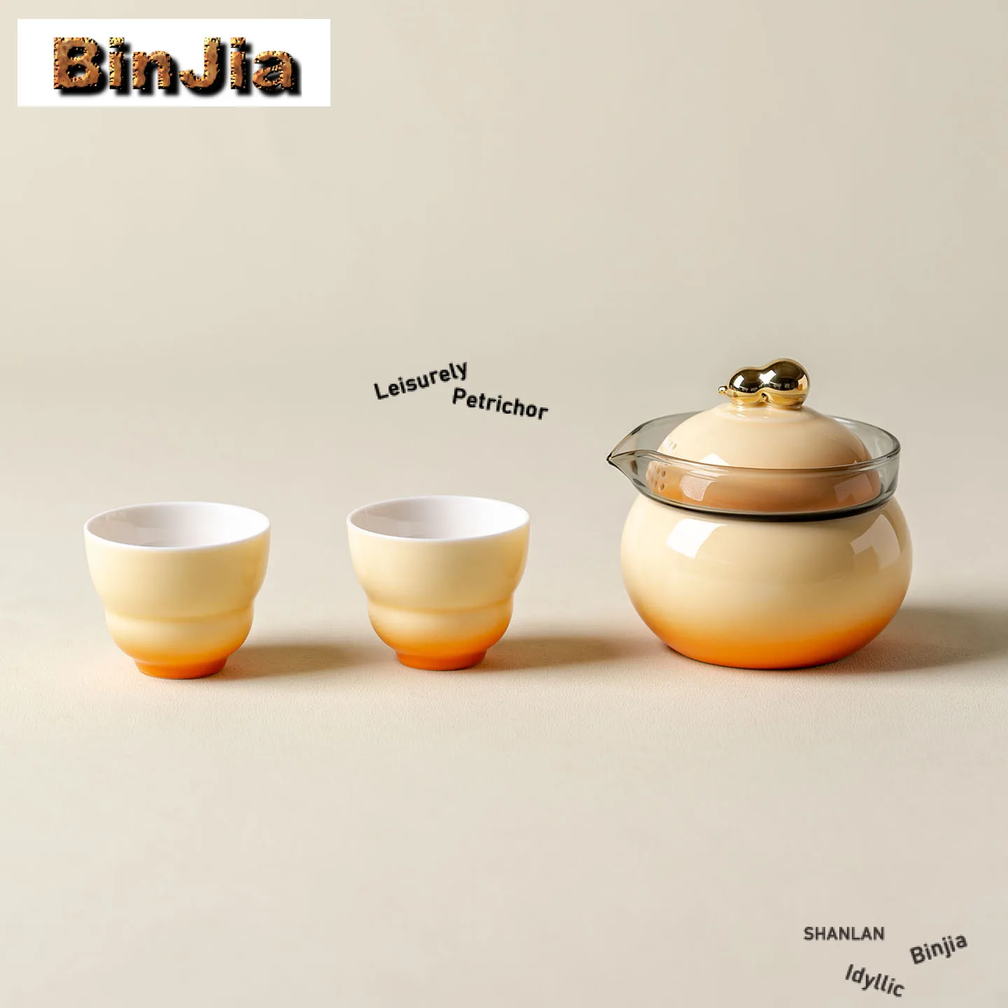 

Дорожный чайный сервиз с градиентной цветной глазурью, ручная работа, 1 горшок, 2 чашки, органайзер для заваривания чая, портативная сумка-тоут для кемпинга, ремесло