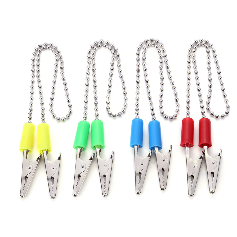 Random Dental Bib Clips Flexible Dental Patient Bib Clamp Fully Autoclavable Dental Scarf Clamps with Metal Ball Chain Oral Care