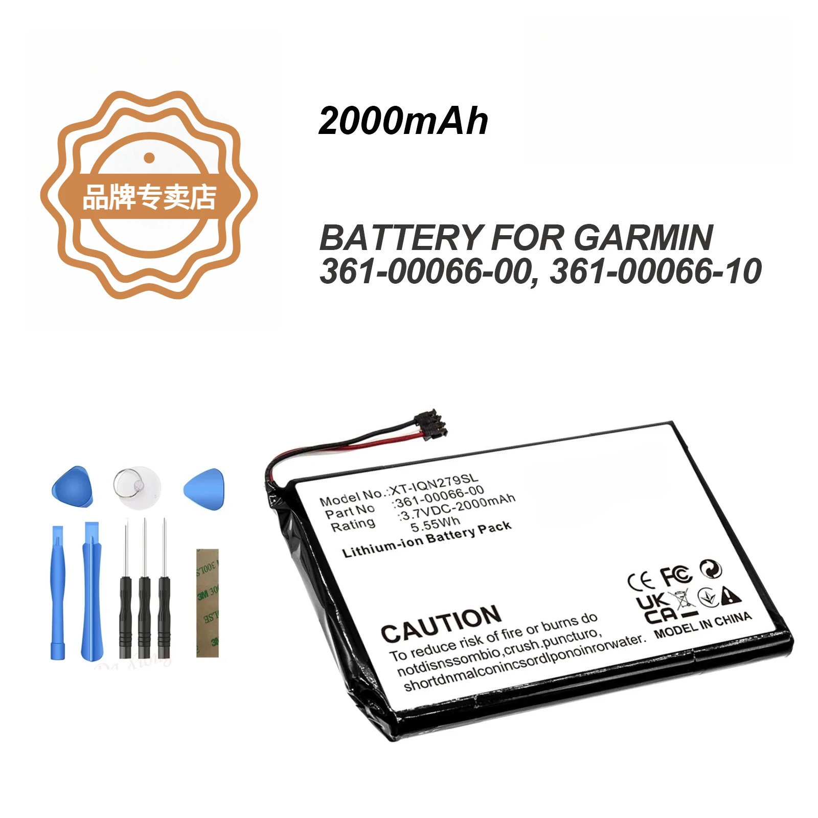 GPS, Navigator 2000mAh Battery For Garmin 361-00066-00, 361-00066-10 2689LMT 6-inch, Dezl 760LMT, Dezl 760LMT-D, DEZL 770LM