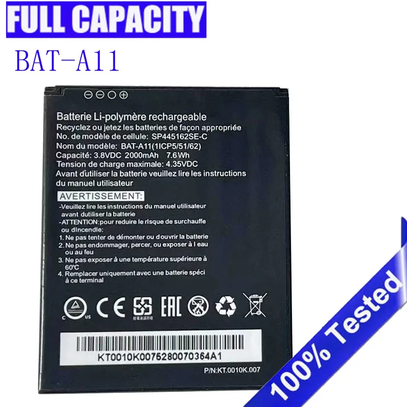 

Аккумулятор 2500 мАч для смартфона Acer Liquid Z410 T01 Z330, аккумулятор BAT-A11
