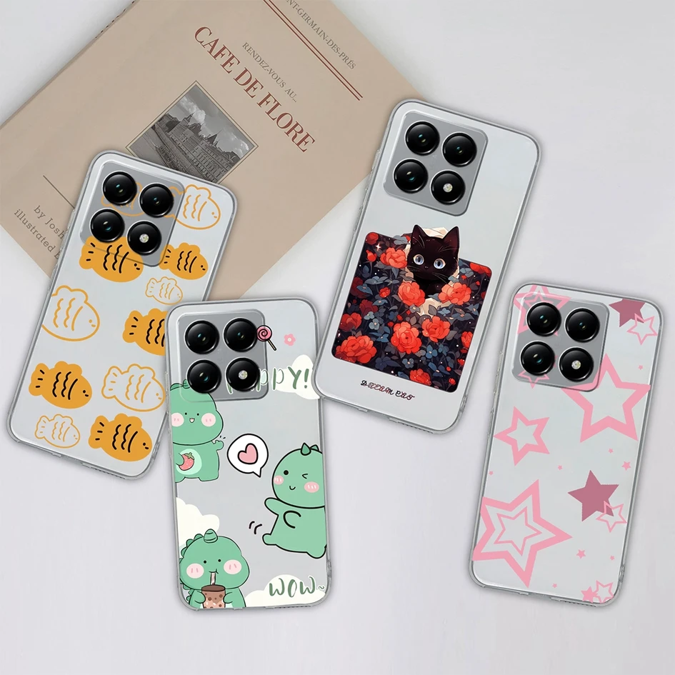 Phone Cover Case For Xiaomi 14T 12T Lovely Rabbit Panda High Quality TPU Soft Silicone Clear For Xiaomi 14 12 T Shell Funda Capa