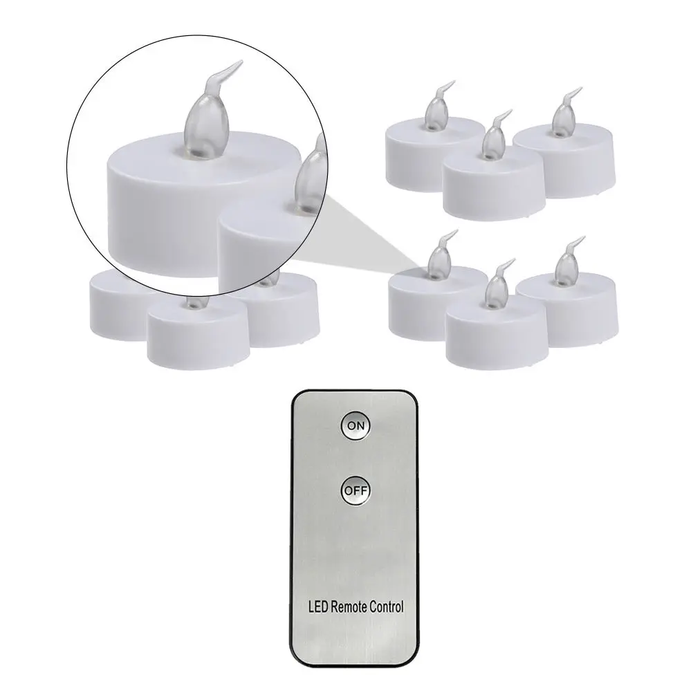 Lámpara electrónica LED blanca sin llama, 12 Uds., para decoración de boda, propuesta, fiesta, Idea de regalo de Navidad, lámpara LED