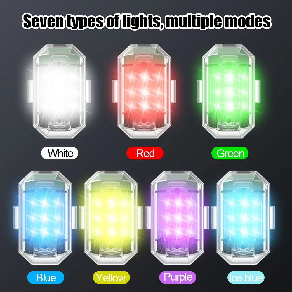 7 Colors Wireless Remote Control LED Drone Strobe Light USB Rechargeable Anti-collision Warning Light Turn Signal Indicator Lamp