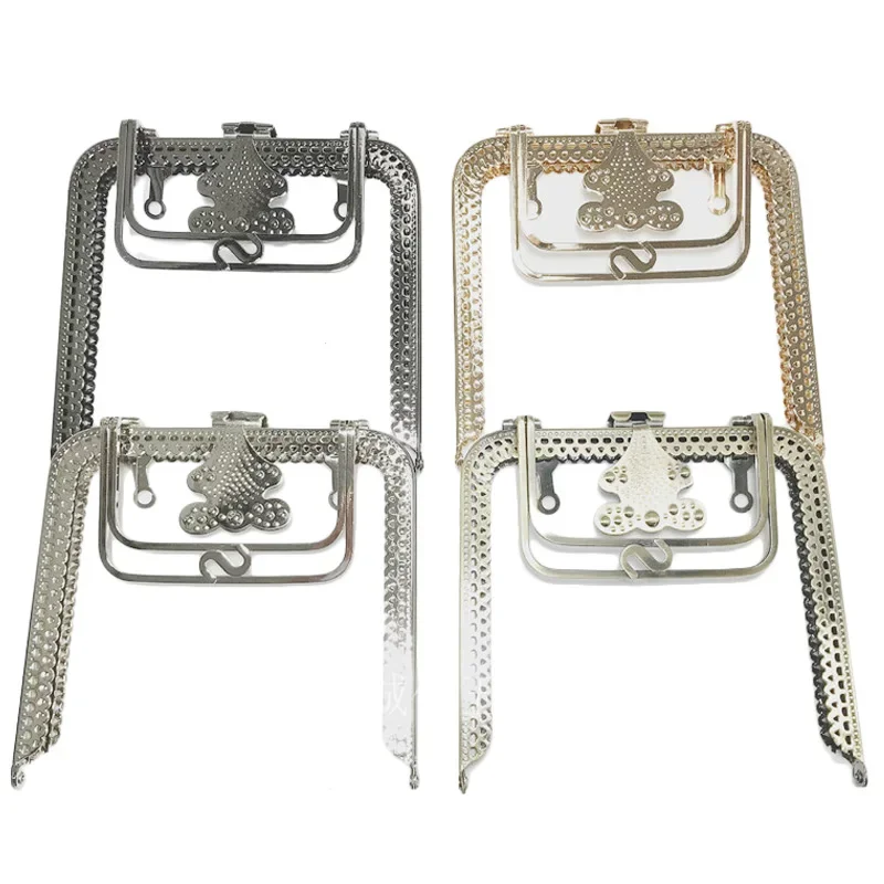 

13.5cm Bag Accessories Metal Purse Frame Handle DIY Kiss Clasp Lock for Women Clutch Handbag Hardware Antique Diamond Handle