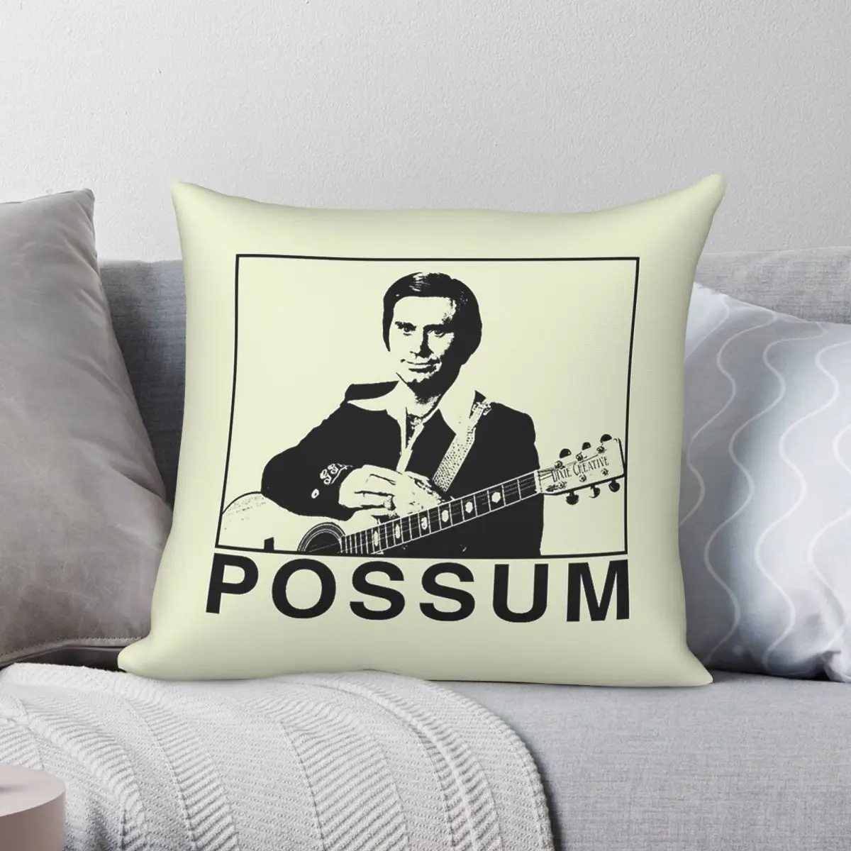 The Possum George Jones Square Pillowcase Polyester Linen Velvet Printed Zip Decorative Throw Pillow Case Car Cushion Cover