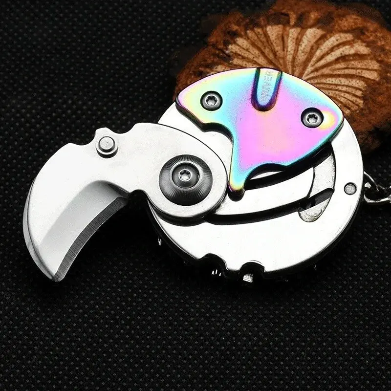 Portable Folding Blade keychain knife pocket Parcel Box Opener Multifunctional Self Defense EDC Tools Outdoor Pocket Knives
