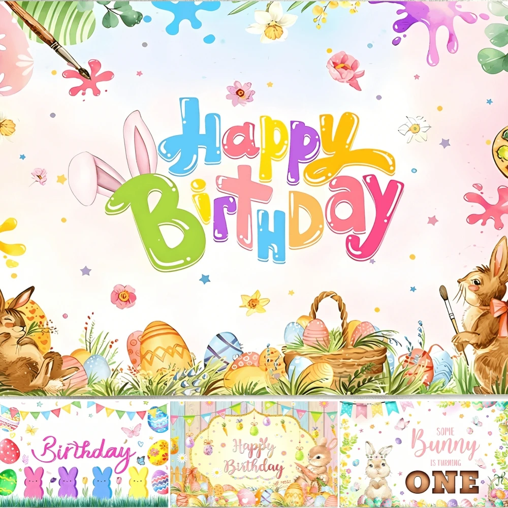 

Hello Spring Theme Photography Background Garden Butterfly Flower Eggs Rainbow Easter Children Birthday Party Decor Banner Props