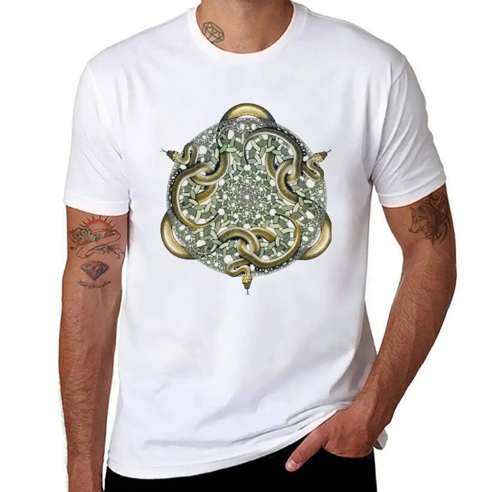 Escher Snakes T-Shirt Outdoor Sports Lightweight Tee