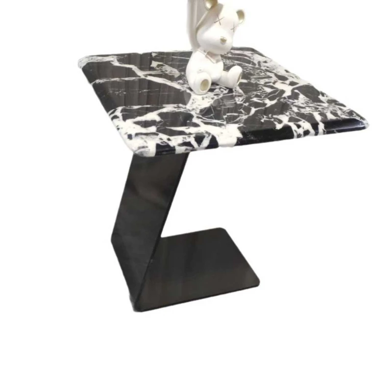 

Light luxury corner few marble edges living room sofa side table balcony small round table