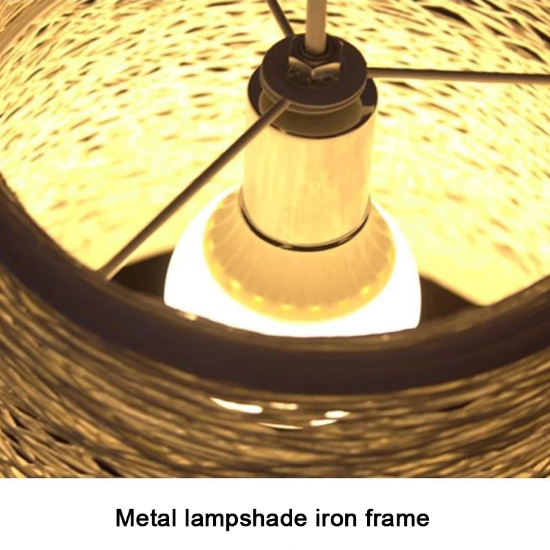 French Rattan Weaving Restaurant Chandelier Creative Personality Art Bedroom Bar Restaurant Table Lighting