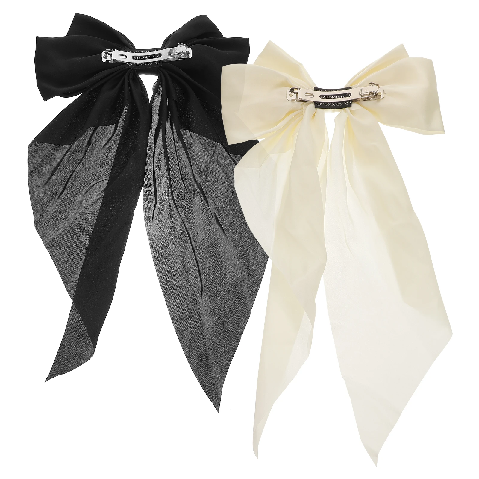 

2pcs Large Clips Long Tail Durable Girls Women Hair Bows Accessories Birthday Dance Party Halloween Hair Bows Graduation