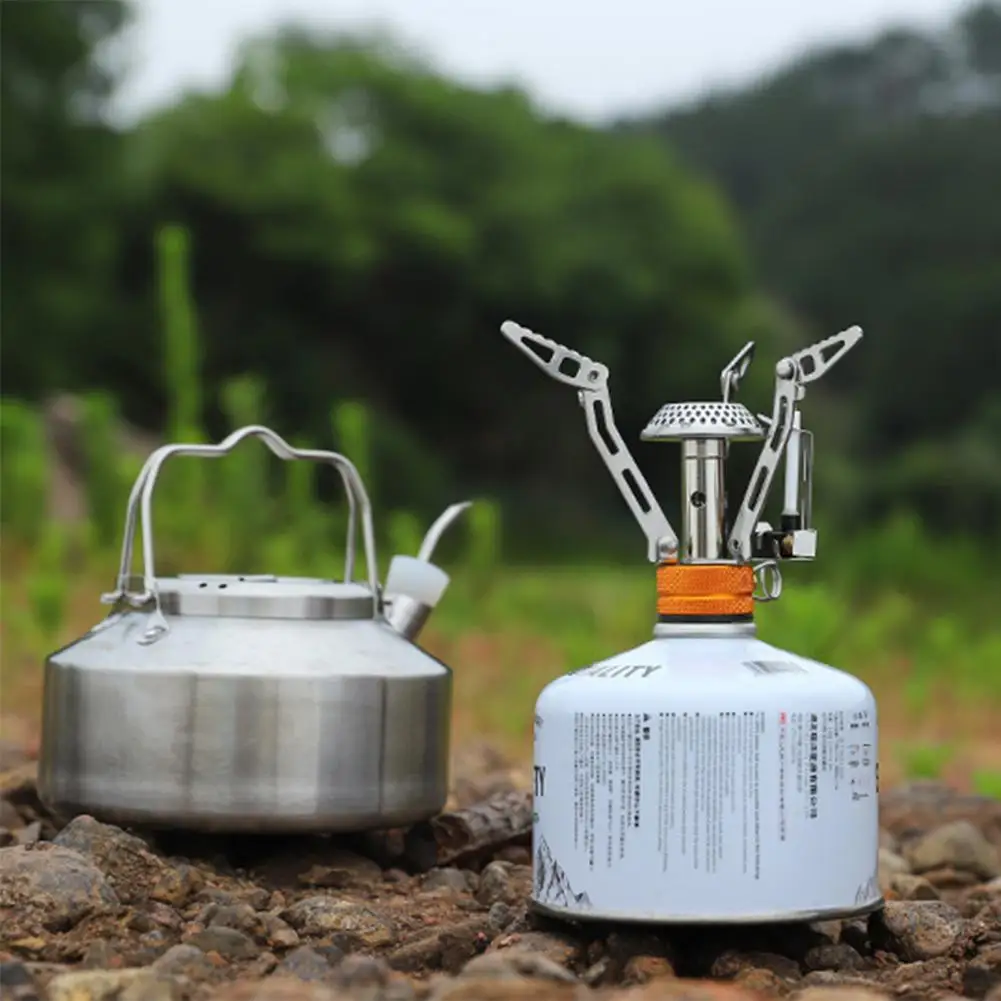 Portable Camping Stove Portable Camping Gas Stove Adjustable Flame Intensity Corrosion Resistant Lightweight for Backpacking